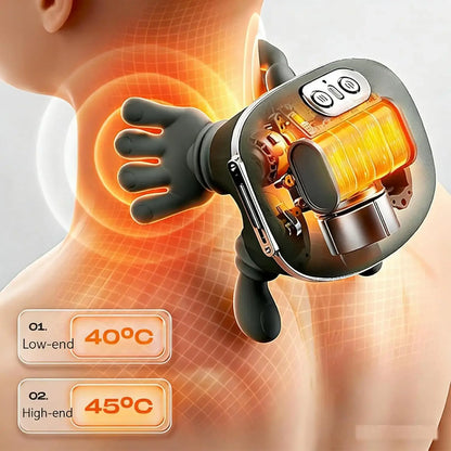 Aedwdpe Electric Bionic Neck and Shoulder Massager - 3D Kneading, Heating, Rechargeable, Wireless, Portable, Adjustable Speed, Lightweight, Unisex, Wrist Pain Relief, Sohochic