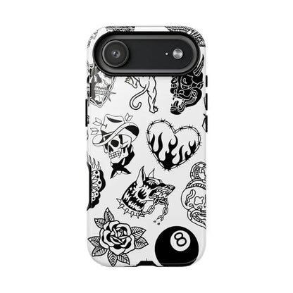 Old School Black & White Halloween Phone Case for Fans - Drop-Ready Flexible TPU, Protection, Anti-Fingerprint, Scratch-Resistant, Anti-Slip Comfy Grip, Wireless-Friendly, Fits Iphone 17/16/15/14/13/12/11 Pro Max/Plus & Samsung Galaxy S23FE/22/23/24/25, D