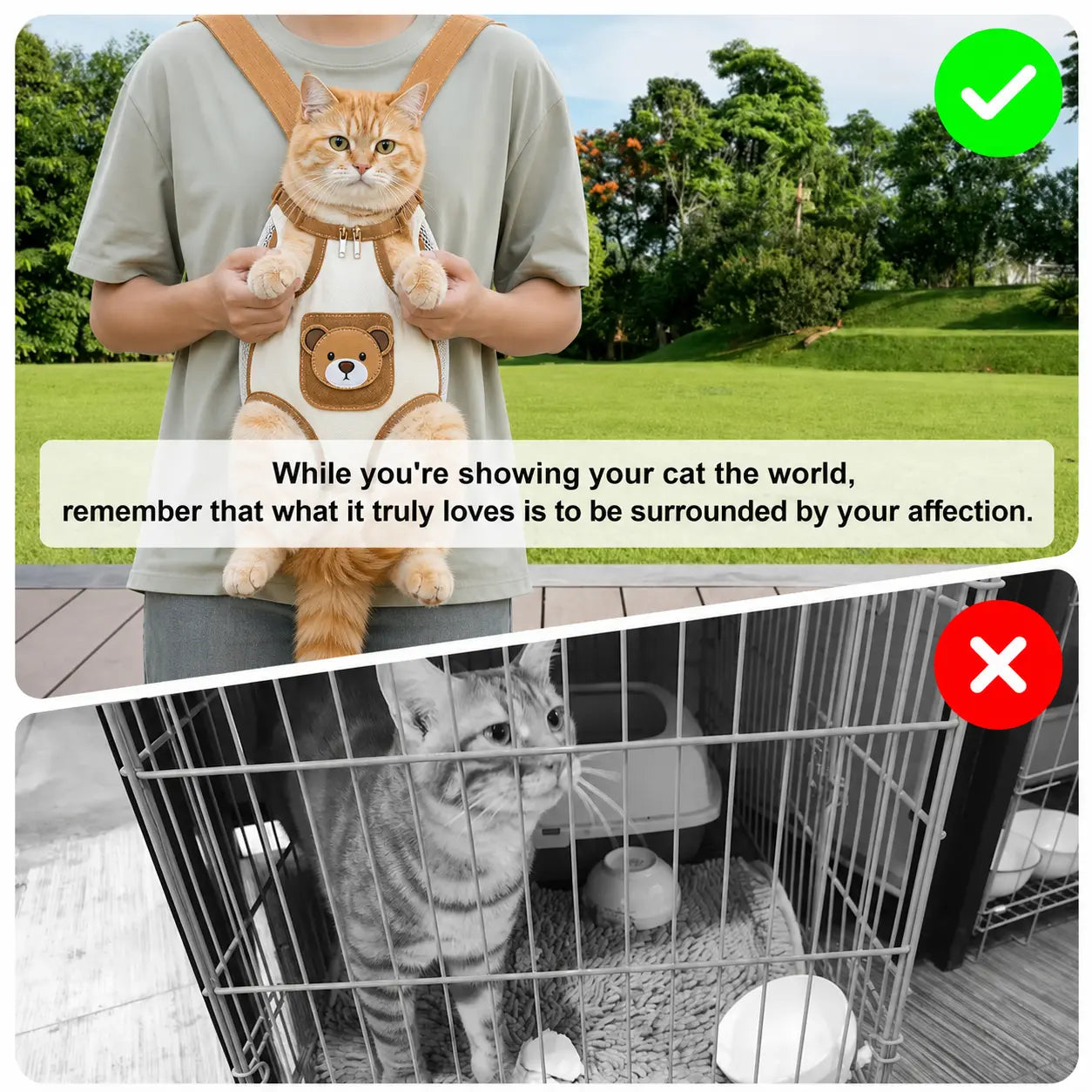 Double-Strap Mesh Fabric Pet Carrier Backpack - Lightweight, Breathable, and Durable Travel Pack for Dogs and Cats, Ideal for Outdoor Adventures and Camping