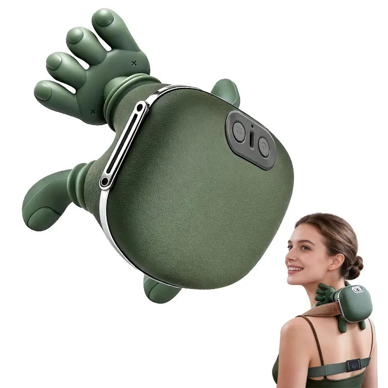 Aedwdpe Electric Bionic Neck and Shoulder Massager - 3D Kneading, Heating, Rechargeable, Wireless, Portable, Adjustable Speed, Lightweight, Unisex, Wrist Pain Relief, Sohochic