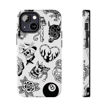 Old School Black & White Halloween Phone Case for Fans - Drop-Ready Flexible TPU, Protection, Anti-Fingerprint, Scratch-Resistant, Anti-Slip Comfy Grip, Wireless-Friendly, Fits Iphone 17/16/15/14/13/12/11 Pro Max/Plus & Samsung Galaxy S23FE/22/23/24/25, D