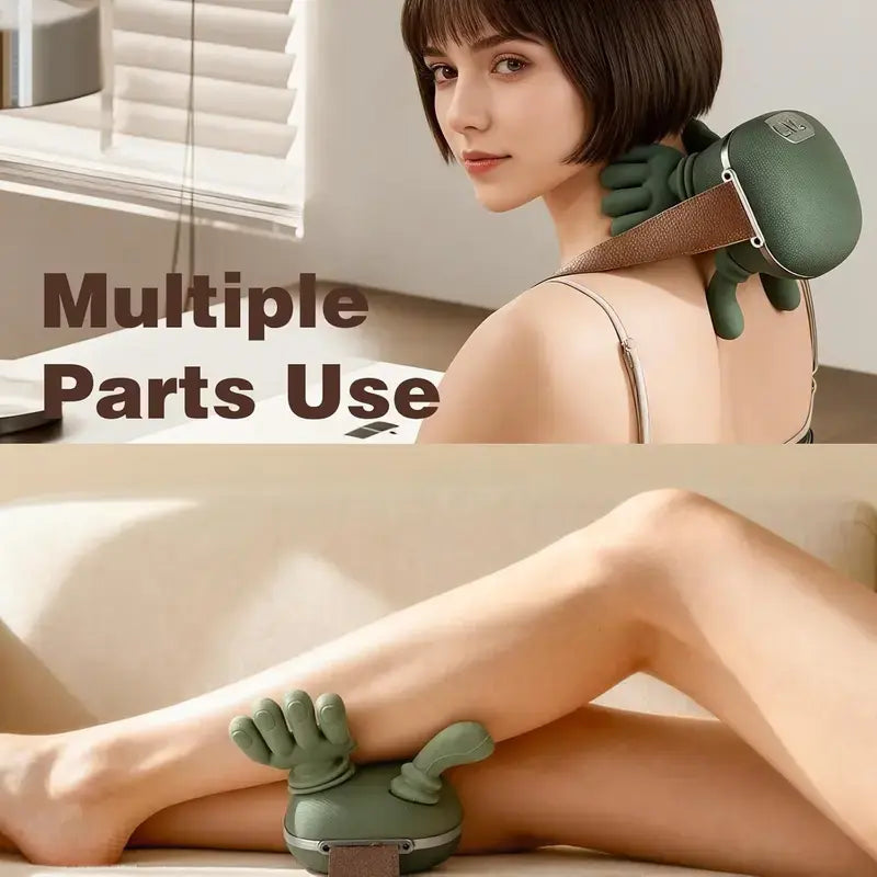 Aedwdpe Electric Bionic Neck and Shoulder Massager - 3D Kneading, Heating, Rechargeable, Wireless, Portable, Adjustable Speed, Lightweight, Unisex, Wrist Pain Relief, Sohochic