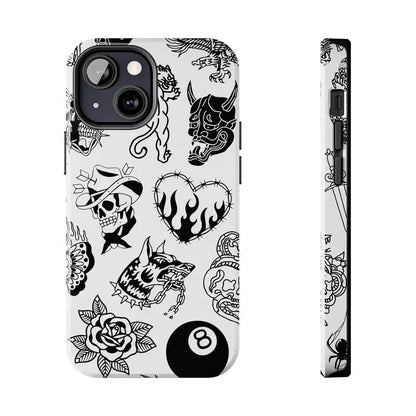 Old School Black & White Halloween Phone Case for Fans - Drop-Ready Flexible TPU, Protection, Anti-Fingerprint, Scratch-Resistant, Anti-Slip Comfy Grip, Wireless-Friendly, Fits Iphone 17/16/15/14/13/12/11 Pro Max/Plus & Samsung Galaxy S23FE/22/23/24/25, D
