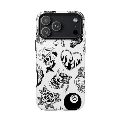 Old School Black & White Halloween Phone Case for Fans - Drop-Ready Flexible TPU, Protection, Anti-Fingerprint, Scratch-Resistant, Anti-Slip Comfy Grip, Wireless-Friendly, Fits Iphone 17/16/15/14/13/12/11 Pro Max/Plus & Samsung Galaxy S23FE/22/23/24/25, D